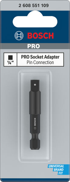 BOSCH PRO Socket Adapter mit Stiftverbindung, 1/4", 50 mm