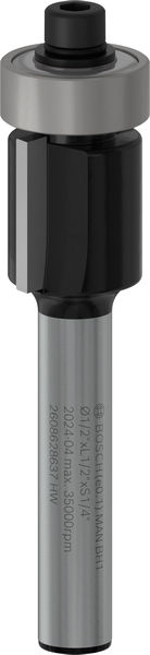 BOSCH PRO Bündigfräser mit untenlieg. Führungskugellager, Ø 1/2" x L 1/2", Schaft 1/4"