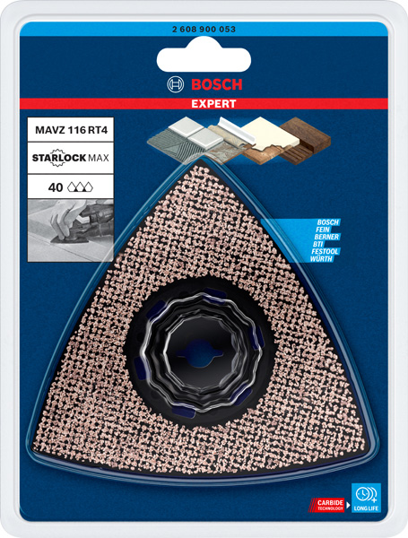 BOSCH EXPERT Sanding Plate MAVZ 116 RT4 Blatt für Multifunktionswerkzeuge, 116 mm