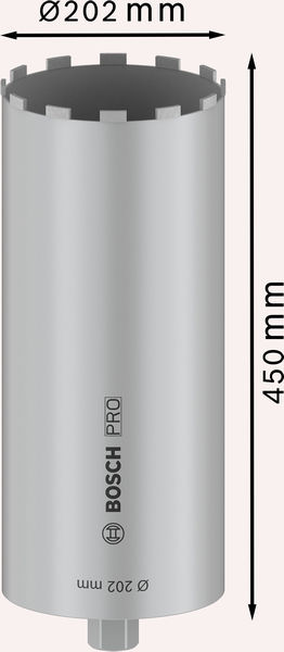BOSCH PRO Nassbohrkrone, 202 x 450 mm, G 1 1/4 Zoll UNC BOSCH PRO Nassbohrkrone, 202 x 450 mm, G 1 1/4 Zoll UNC