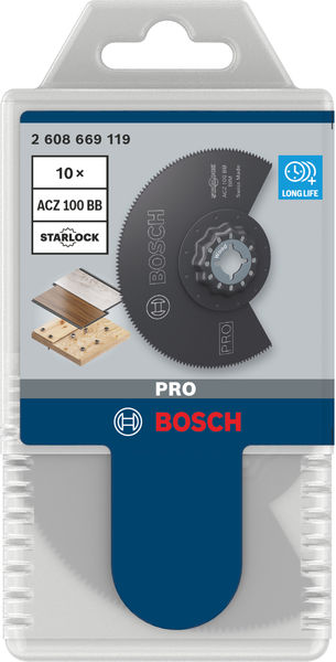 BOSCH PRO ACZ 100 BB Blatt für Multifunktionswerkzeuge, 100 mm, 10-tlg. BOSCH PRO ACZ 100 BB Blatt für Multifunktionswerkzeuge, 100 mm, 10-tlg.