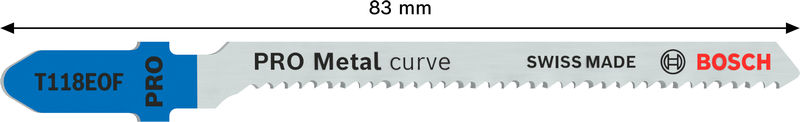 BOSCH PRO Metal curve T118EOF Stichsägeblatt, 83 mm, 2-tlg.