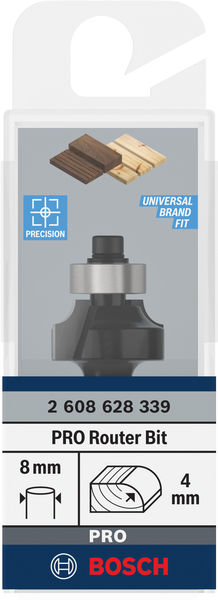 BOSCH PRO Abrundfräser, R 4, Schaft 8 mm BOSCH PRO Abrundfräser, R 4, Schaft 8 mm