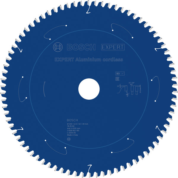 BOSCH EXPERT Aluminium Kreissägeblatt, 250x30 mm, Z78 BOSCH EXPERT Aluminium Kreissägeblatt, 250x30 mm, Z78