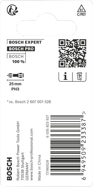 BOSCH PRO Phillips Impact Bit, PH3, 25 mm, 2-tlg.