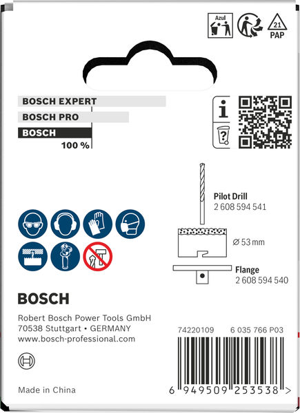 BOSCH Brick and Soft Tile Lochsäge mit Aufsteckhalter, 53 x 60 mm BOSCH Brick and Soft Tile Lochsäge mit Aufsteckhalter, 53 x 60 mm