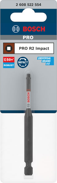 BOSCH PRO Robertson Impact Bit, R2, 90 mm BOSCH PRO Robertson Impact Bit, R2, 90 mm