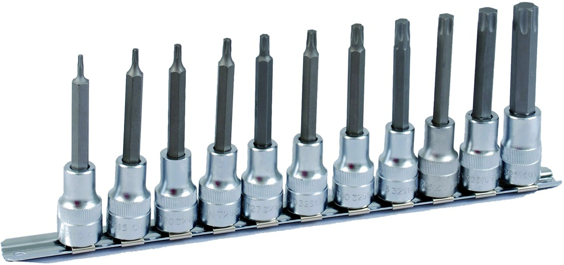 PROJAHN 1/2" Bit Stecknuss Satz auf Schiene 11tlg T10-T60, 100mm