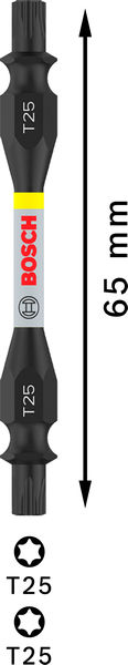 BOSCH PRO Impact Schrauberbit mit Doppelklingen und Pick and Click-Einsätzen, T25,65mm