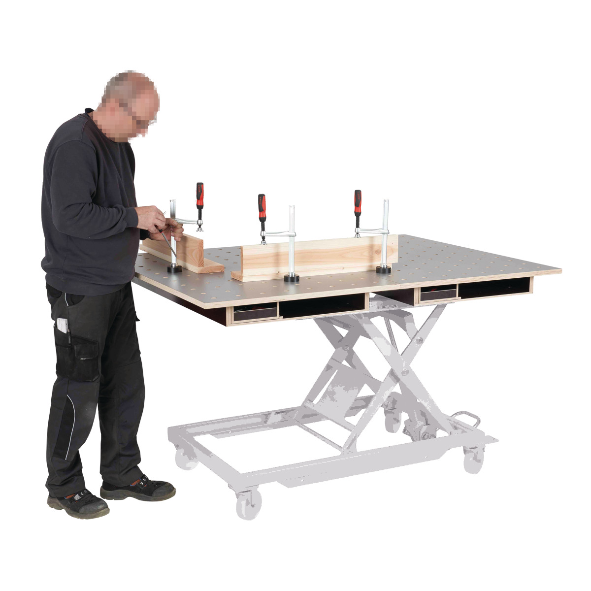 HOLZKRAFT Tischoberteil 120x80 cm, HPL Lochrasterplatte Ø20 mm, mit Schubkasten HOLZKRAFT Tischoberteil 120x80 cm, HPL Lochrasterplatte Ø20 mm, mit Schubkasten