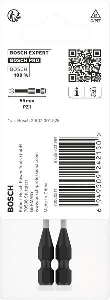 BOSCH PRO Pozidriv Impact Bit, PZ1, 55 mm, 2-tlg.