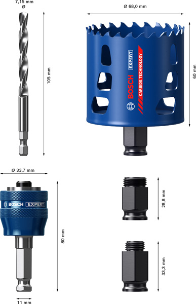 BOSCH EXPERT Multi Material Lochsägen Starter-Set, 51x60 mm BOSCH EXPERT Multi Material Lochsägen Starter-Set, 51x60 mm