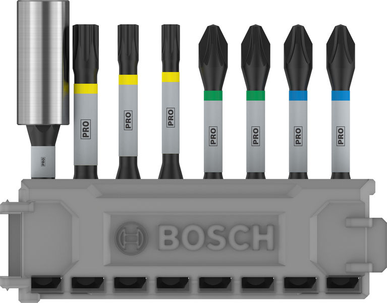 BOSCH PRO Impact Set mit Standard-Bithalter und Pick and Click-Index, 8-tlg.