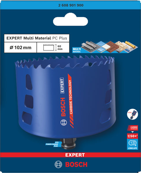 BOSCH EXPERT Multi Material Power Change Plus-Lochsäge, 102 x 60 mm