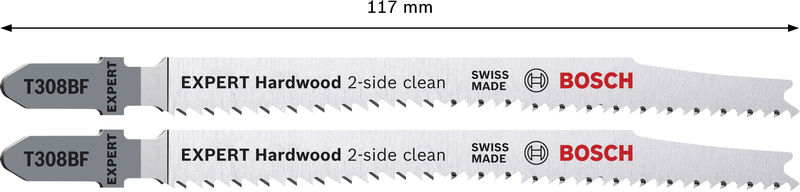 BOSCH EXPERT Hardwood 2-side clean T308BF Stichsägeblatt, 2-tlg. BOSCH EXPERT Hardwood 2-side clean T308BF Stichsägeblatt, 2-tlg.