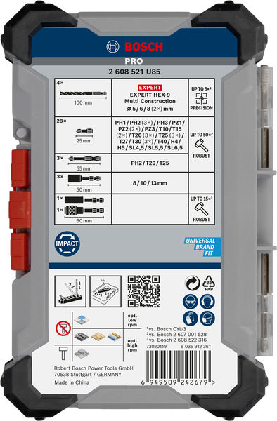 BOSCH PRO Impact Schrauberbits und Multi Construction Bohrer Set, 40-tlg.