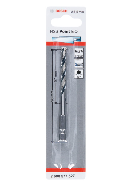 BOSCH HSS PointTeQ Sechskantbohrer 5,5 mm BOSCH HSS PointTeQ Sechskantbohrer 5,5 mm