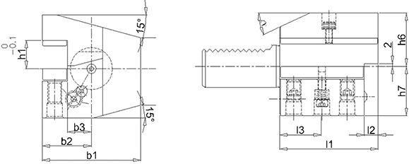 FORTIS Werkzeughalter VDI axial links C4 40x25mm Überkopf FORTIS