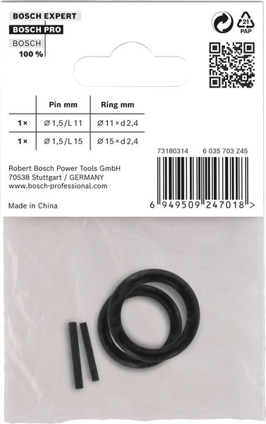 BOSCH Set mit Haltering und Stift für PRO Impact Steckschlüsseleinsätze,1/4", 4-tlg.