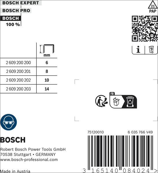 BOSCH Flachdrahtklammern, Typ 51/10