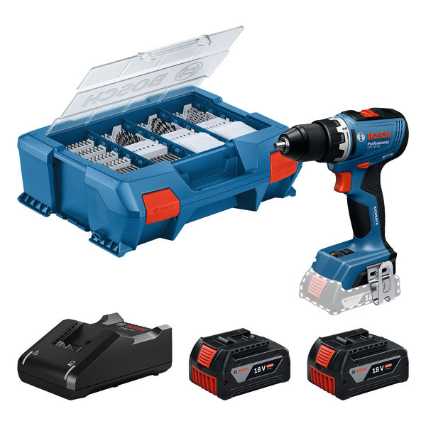 BOSCH Akku-Bohrschrauber GSR 18V-65, 2 x Akku GBA 18V 4.0Ah