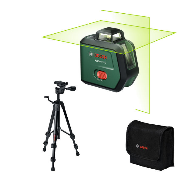 BOSCH Kreuzlinien-Laser PLL360-15G Set, 1 x Akku BA 3.6V 2.0Ah