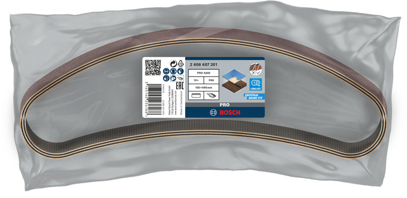 BOSCH PRO X440 Schleifband, 100 x 690 mm, G80, 10-tlg. BOSCH PRO X440 Schleifband, 100 x 690 mm, G80, 10-tlg.