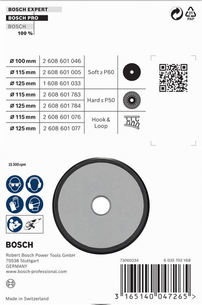 BOSCH PRO Stützteller weich, 125 mm, M10 BOSCH PRO Stützteller weich, 125 mm, M10