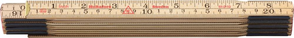 HULTAFORS Gliedermaßstab Birke 2mx17mm natur Zoll/mm-Teilung Hultafors
