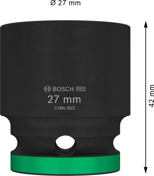 BOSCH PRO Impact Steckschlüsselsatz, 1/2", 27 mm, Standard