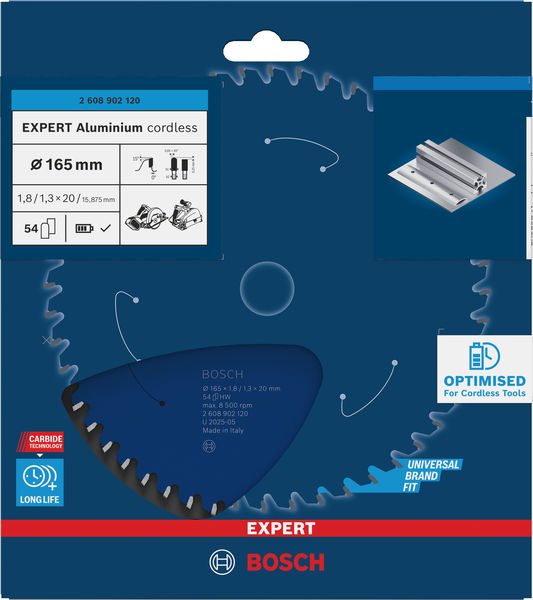 BOSCH EXPERT Aluminium Kreissägeblatt, 165x20 mm, Z54 BOSCH EXPERT Aluminium Kreissägeblatt, 165x20 mm, Z54