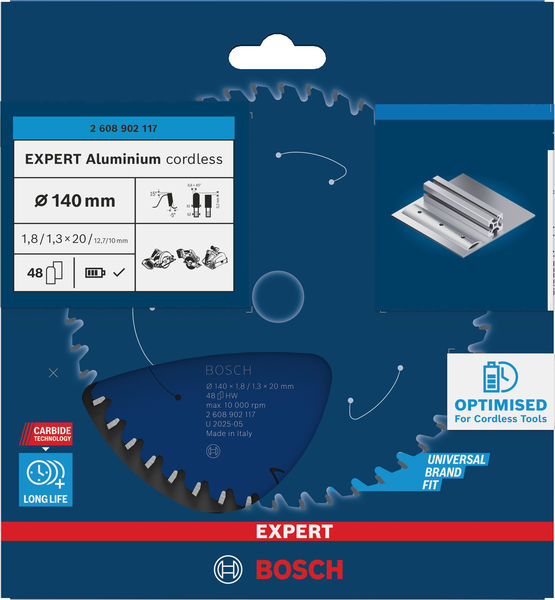 BOSCH EXPERT Aluminium Kreissägeblatt, 140x20 mm, Z48
