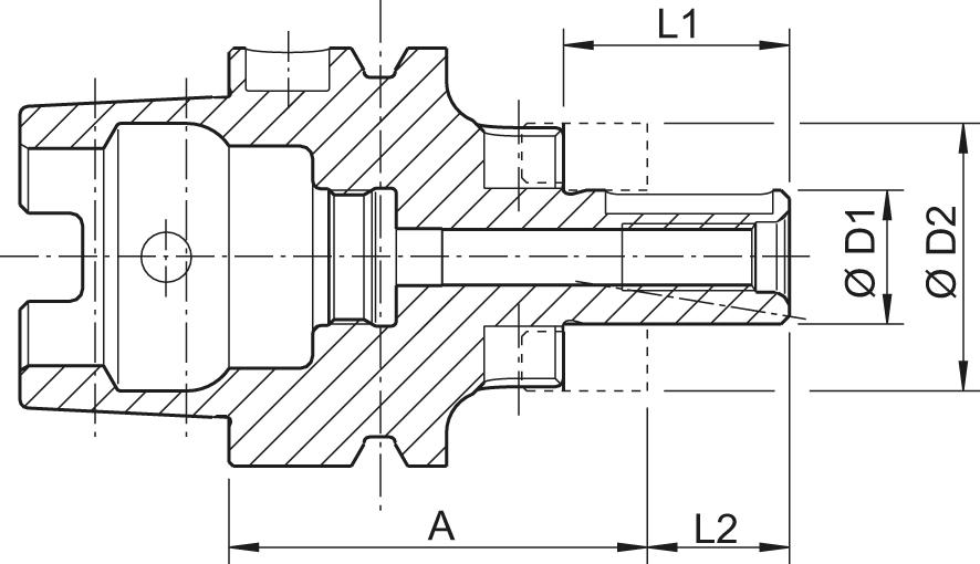 FORTIS Kombi-Aufsteckfräserdorn DIN69893A HSK-A63 16x100mm FORTIS