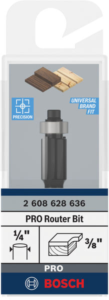 BOSCH PRO Bündigfräser mit untenlieg. Führungskugellager, Ø 3/8"xL 17/32", Schaft 1/4"