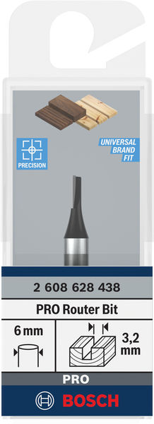 BOSCH PRO Nutfräser, einschneidig, Ø 3,2 x L 7,7, Schaft 6 mm BOSCH PRO Nutfräser, einschneidig, Ø 3,2 x L 7,7, Schaft 6 mm