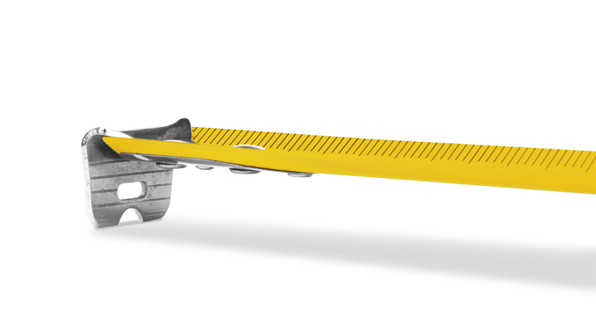 STABILA Taschenbandmaß BM 100, 8 m, Maßband mit metrischer 1000er-Skala, bruchsicheres ABS-Gehäuse, beweglicher Anfangshaken, Gürtel-Clip, MID-Genauigkeit