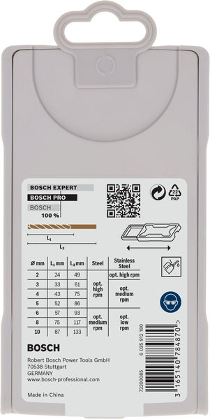 BOSCH PRO Metal HSS-G Spiralbohrer Set, 7-tlg. BOSCH PRO Metal HSS-G Spiralbohrer Set, 7-tlg.