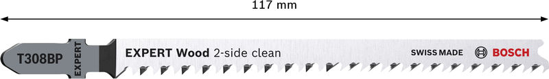 BOSCH EXPERT Hardwood 2-side clean T308BP Stichsägeblatt, 3-tlg.