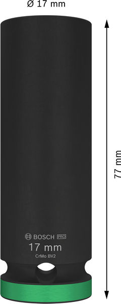 BOSCH PRO Impact Steckschlüsselsatz, 1/2", 17 mm, tief BOSCH PRO Impact Steckschlüsselsatz, 1/2", 17 mm, tief