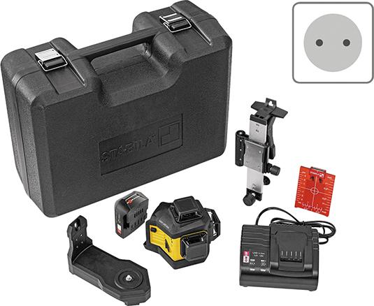 STABILA Multilinien-Laser LAX 600, 12-V-System, 7-teiliges Set, mit Akku und Ladegerät (EU)