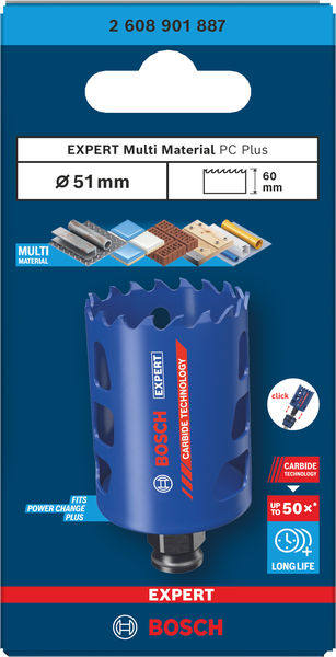 BOSCH EXPERT Multi Material Power Change Plus-Lochsäge, 51 x 60 mm