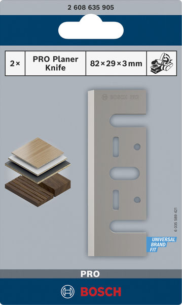 BOSCH PRO Hobelmesser, 82 x 29 x 3 mm, 2 Stk