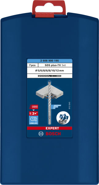 BOSCH EXPERT SDS plus-7X Hammerbohrer-Set, 5/6/6/8/8/10/12 mm, 7-tlg.
