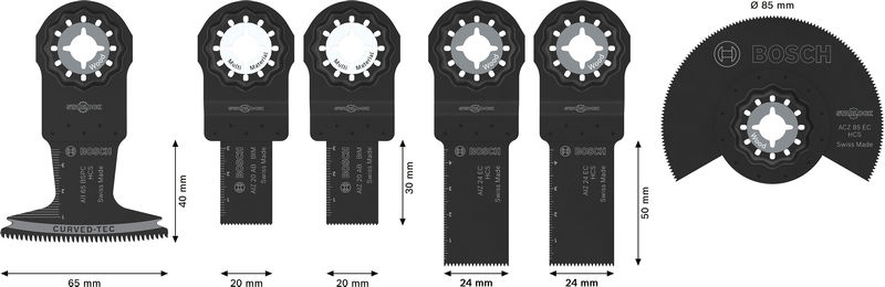BOSCH Holz- und Weichmetall-Blatt-Set für oszillierende Multifunktionswerkzeuge,6-tlg.