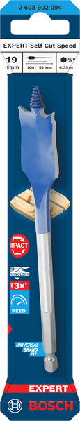 BOSCH EXPERT Self Cut Speed Flachfräsbohrer, 19 x 152 mm