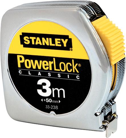 POWERLOCK Taschenbandmaß Powerlock 3mx12,7mm gelb Metallgehäuse Stanley