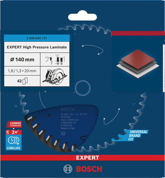 BOSCH EXPERT High Pressure Laminate Kreissägeblatt, 140x1,8/1,3x20 mm, Z42 BOSCH EXPERT High Pressure Laminate Kreissägeblatt, 140x1,8/1,3x20 mm, Z42