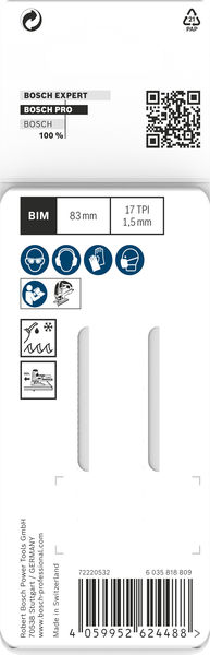 BOSCH PRO Metal curve T118EOF Stichsägeblatt, 83 mm, 2-tlg. BOSCH PRO Metal curve T118EOF Stichsägeblatt, 83 mm, 2-tlg.