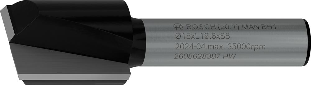 BOSCH PRO Nutfräser, zweischneidig, Ø 16 x L 19,6, Schaft 8 mm