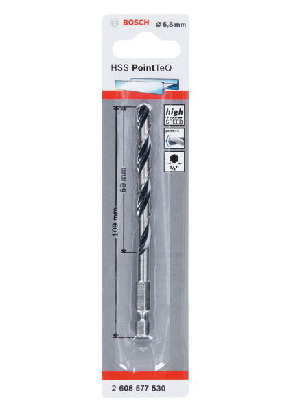 BOSCH HSS PointTeQ Sechskantbohrer 6,8 mm BOSCH HSS PointTeQ Sechskantbohrer 6,8 mm
